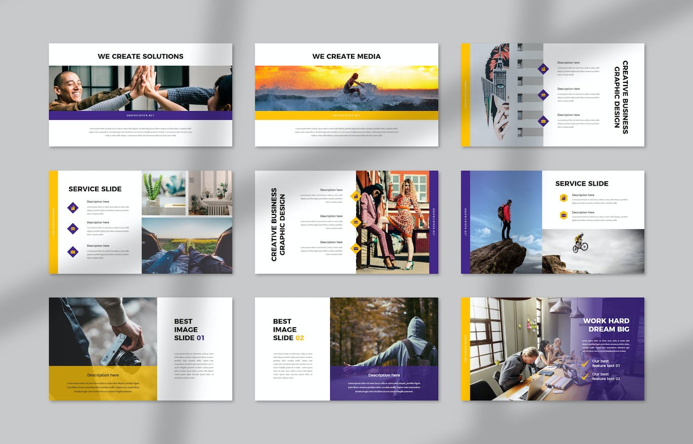 公司产品介绍PPT模板 Nocturnal Business PowerPoint 幻灯图表 sucaiwan.com