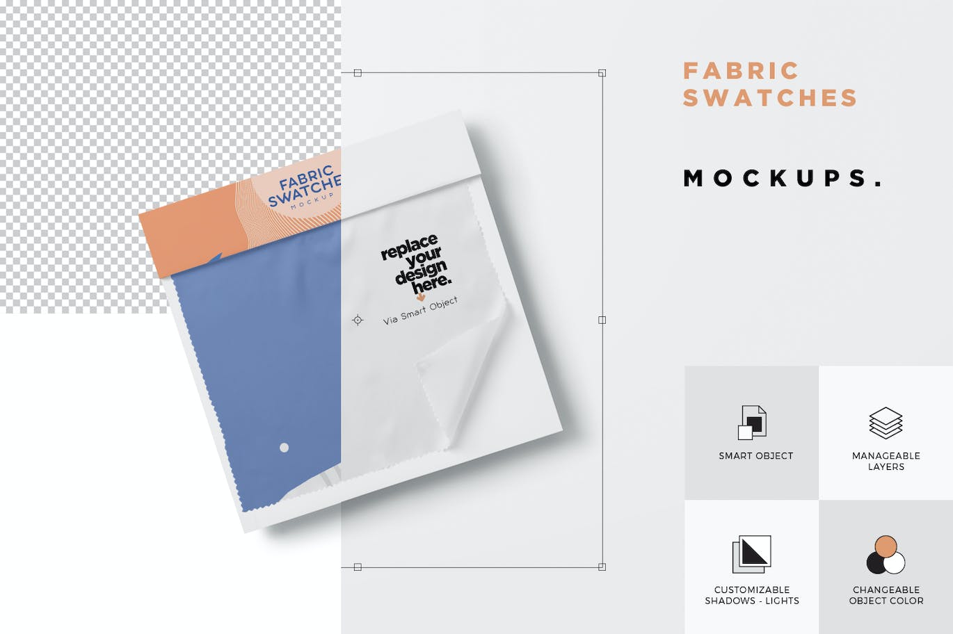 织物样品图案设计样机 Fabric Swatches Mockups 样机素材 sucaiwan.com