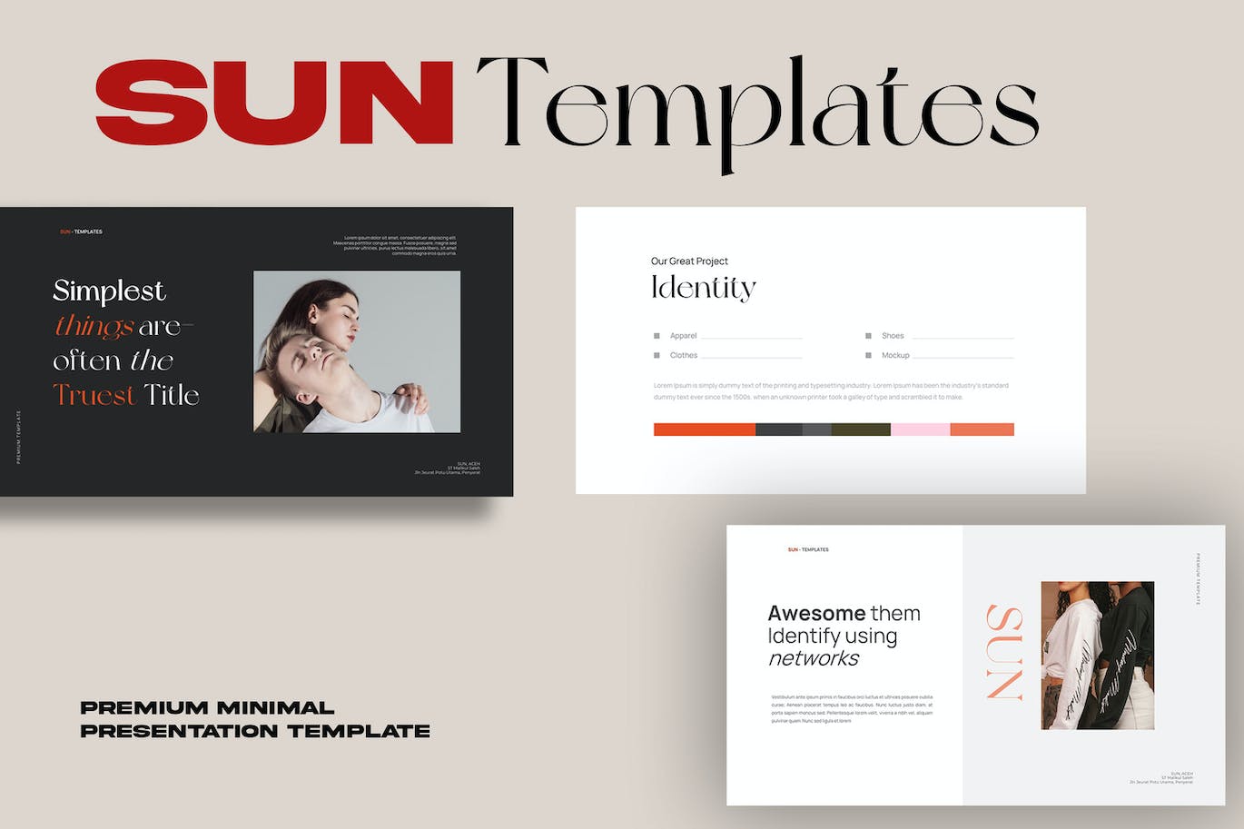Lookbook作品集演示文稿PPT模板 SUN – Lookbook Powerpoint 幻灯图表 sucaiwan.com
