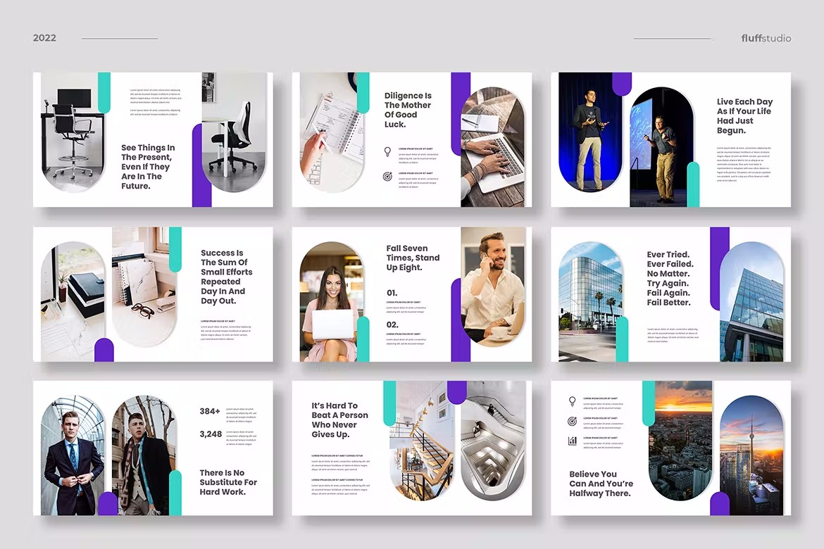 多用途业务演示PowerPoint演示模板 Roundi – Multipurpose PowerPoint Template 幻灯图表 sucaiwan.com