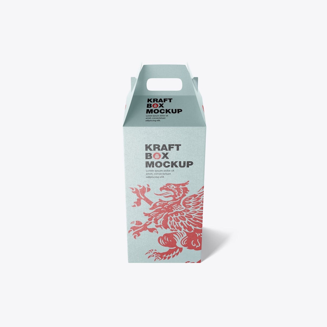 带把手的牛皮纸盒设计样机模板 Set Kraft Box with Handles Mockup APP UI sucaiwan.com