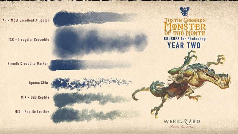 CG游戏怪物角色原画Photoshop笔刷 笔刷资源 sucaiwan.com