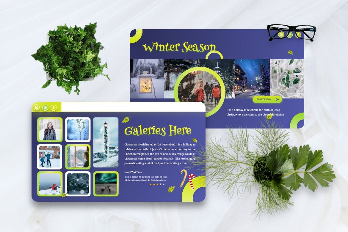 冬季主题Keynote幻灯片演示模板 Fraize – Winter Season Keynote Templates 幻灯图表 sucaiwan.com