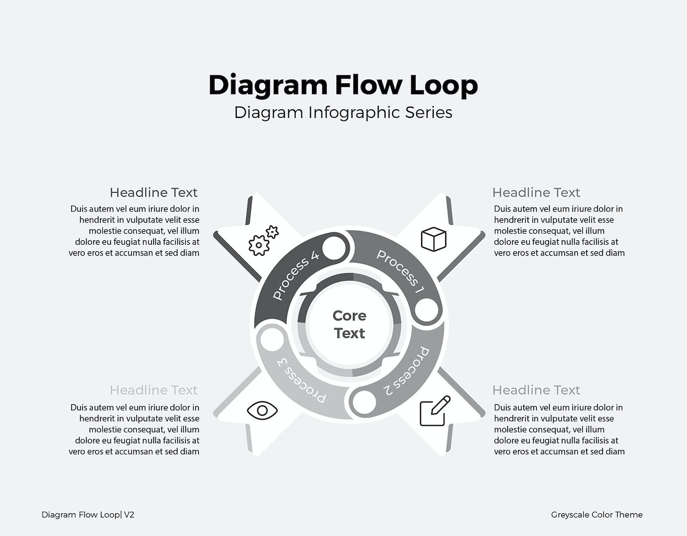 圆环流程图表矢量素材v2 Diagram Flow Loop V2 幻灯图表 sucaiwan.com