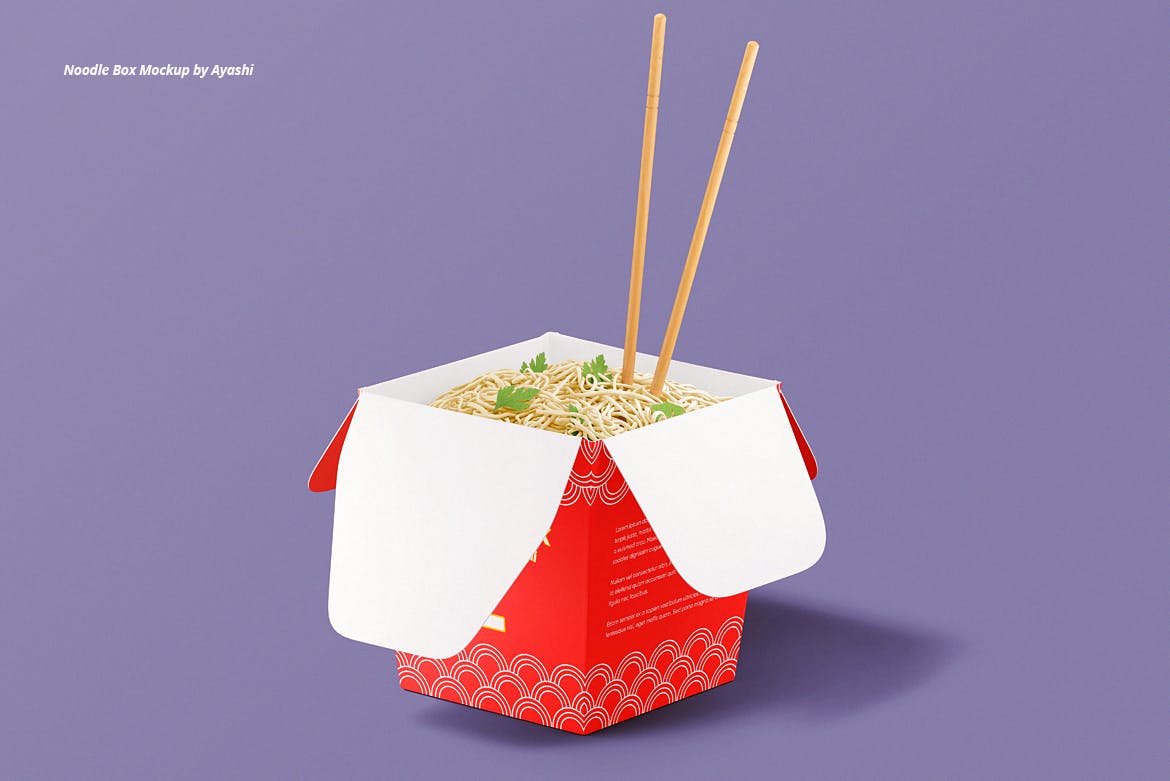 面条碗&面条纸盒样机 Noodle Box with Noodles Mockup 样机素材 sucaiwan.com