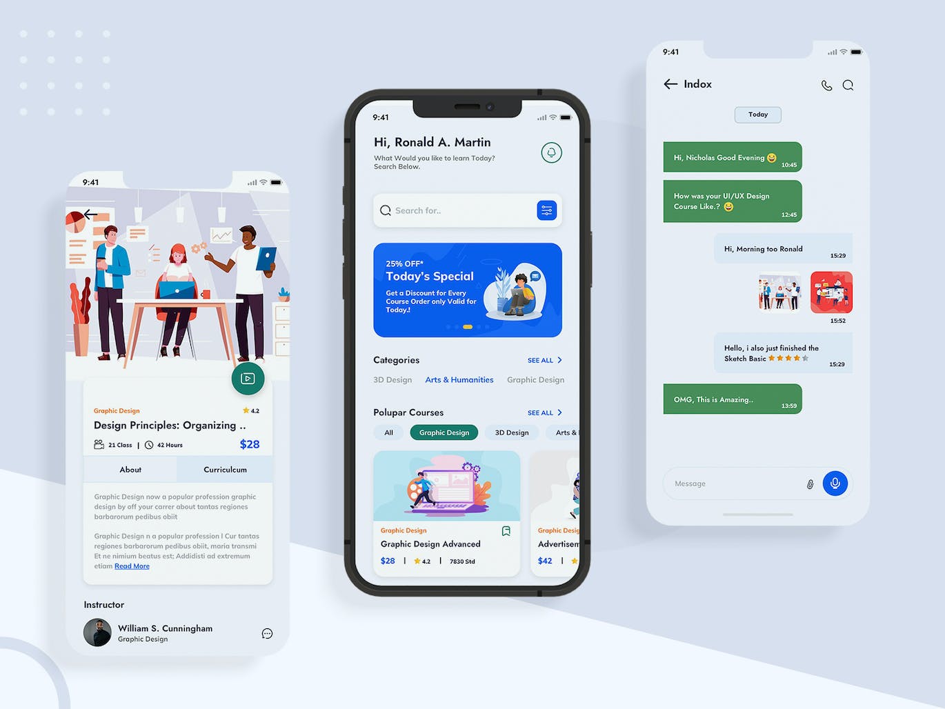 在线电子学习应用App模板UI套件 Telead E-learning Mobile App UI Kit APP UI sucaiwan.com