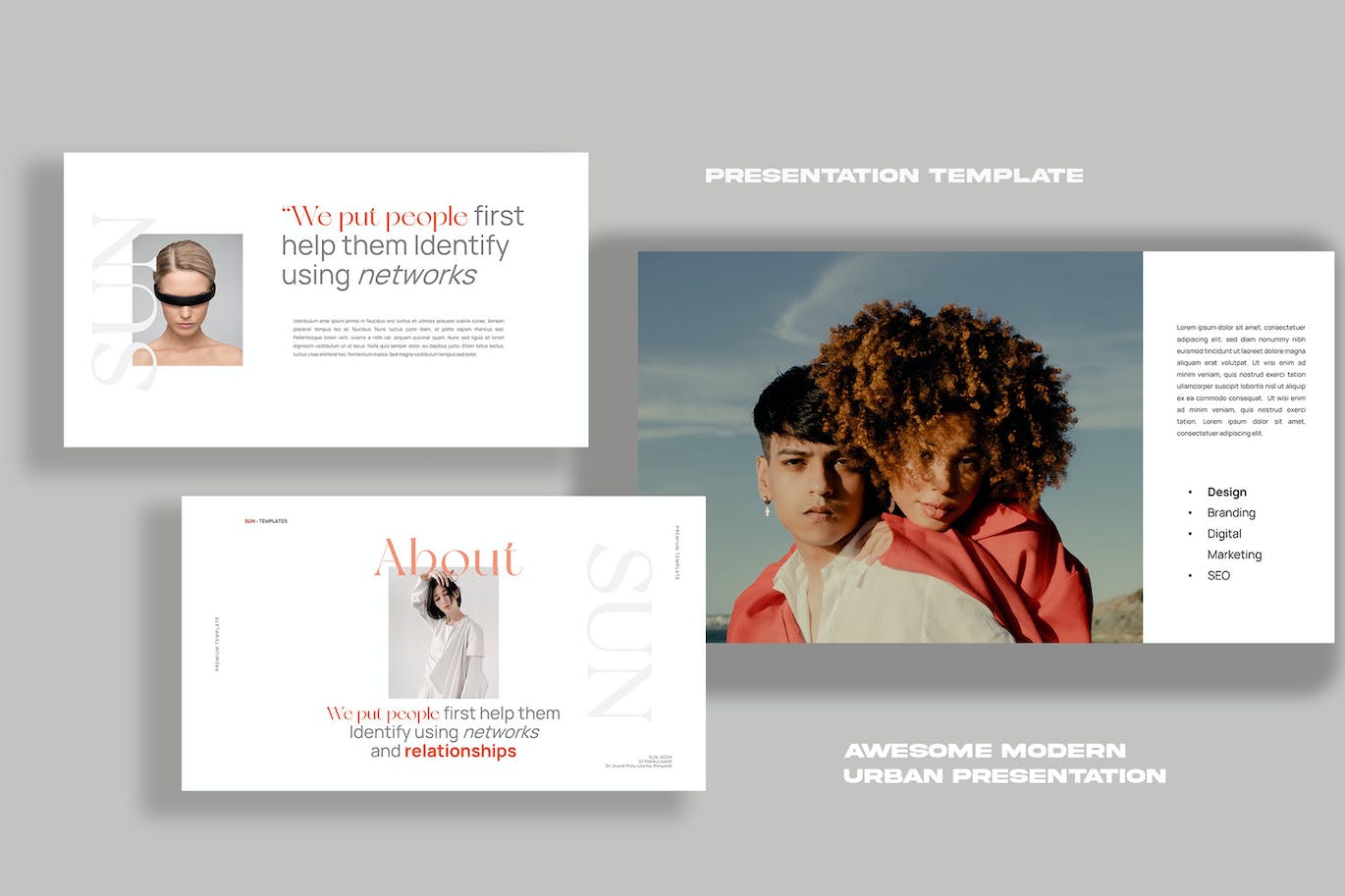 Lookbook作品集演示文稿PPT模板 SUN – Lookbook Powerpoint 幻灯图表 sucaiwan.com