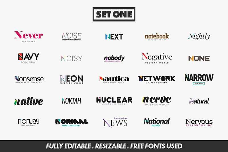 N字母Logo标志设计模板，AI源文件 图标素材 sucaiwan.com