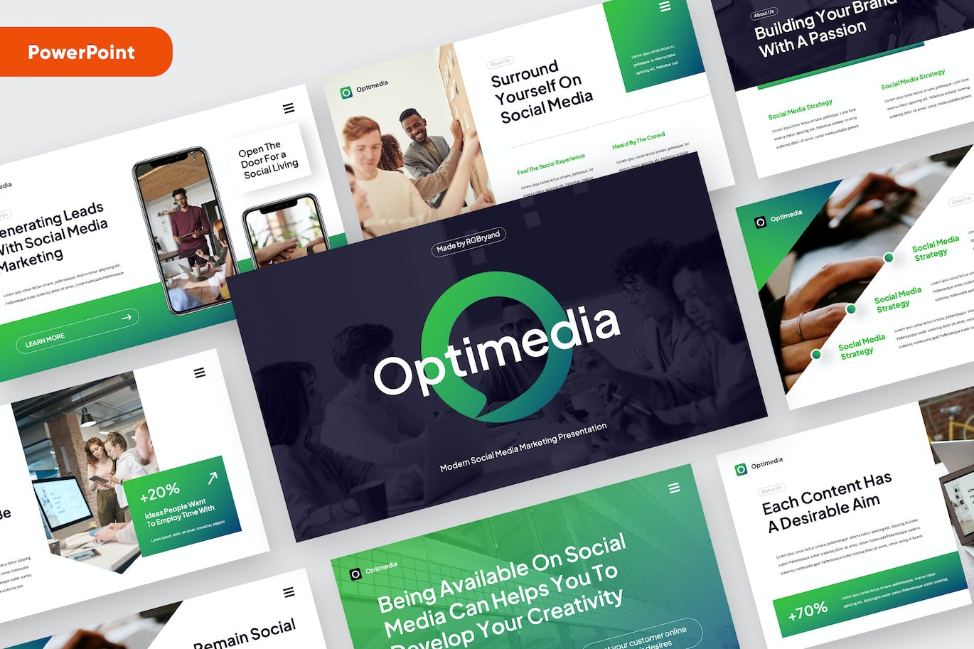 数字营销PPT演示文稿 Digital Marketing Powerpoint Template 幻灯图表 sucaiwan.com