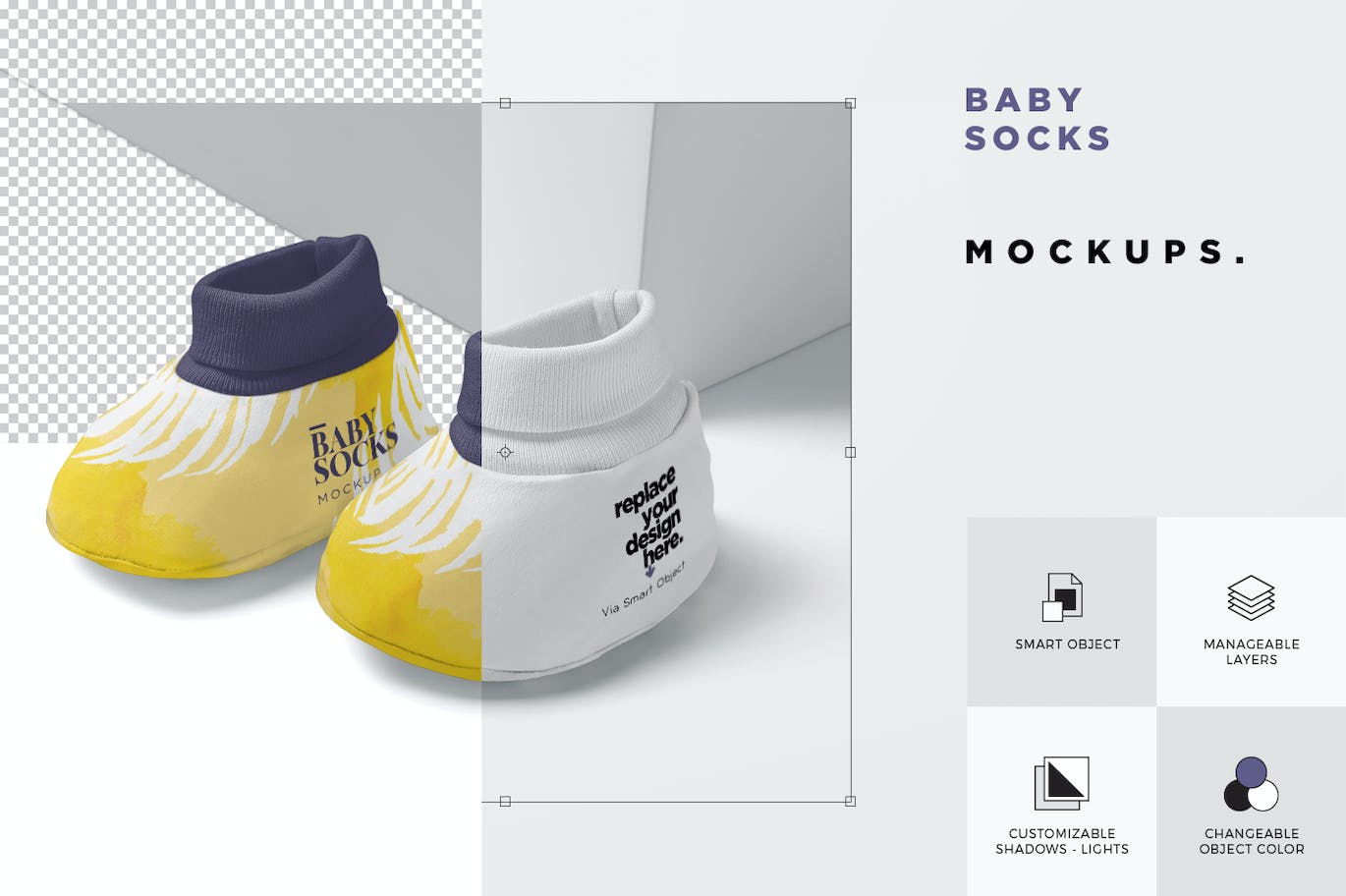 新生儿靴子设计样机 Newborn Booties Mockups 样机素材 sucaiwan.com