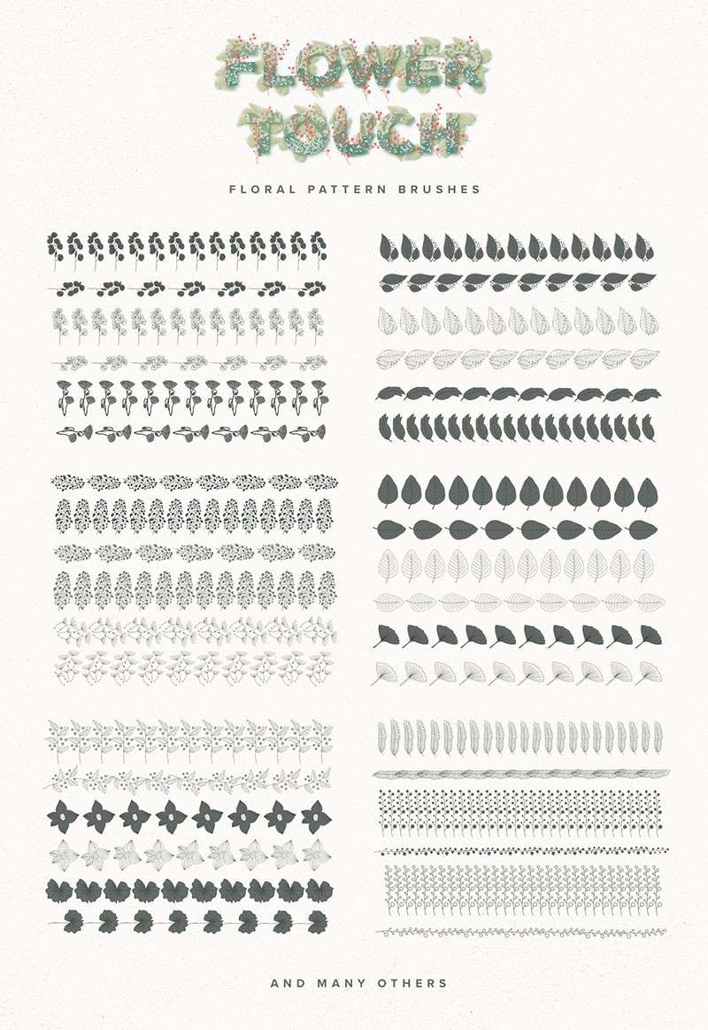 Procreate创意花型笔刷 笔刷资源 sucaiwan.com