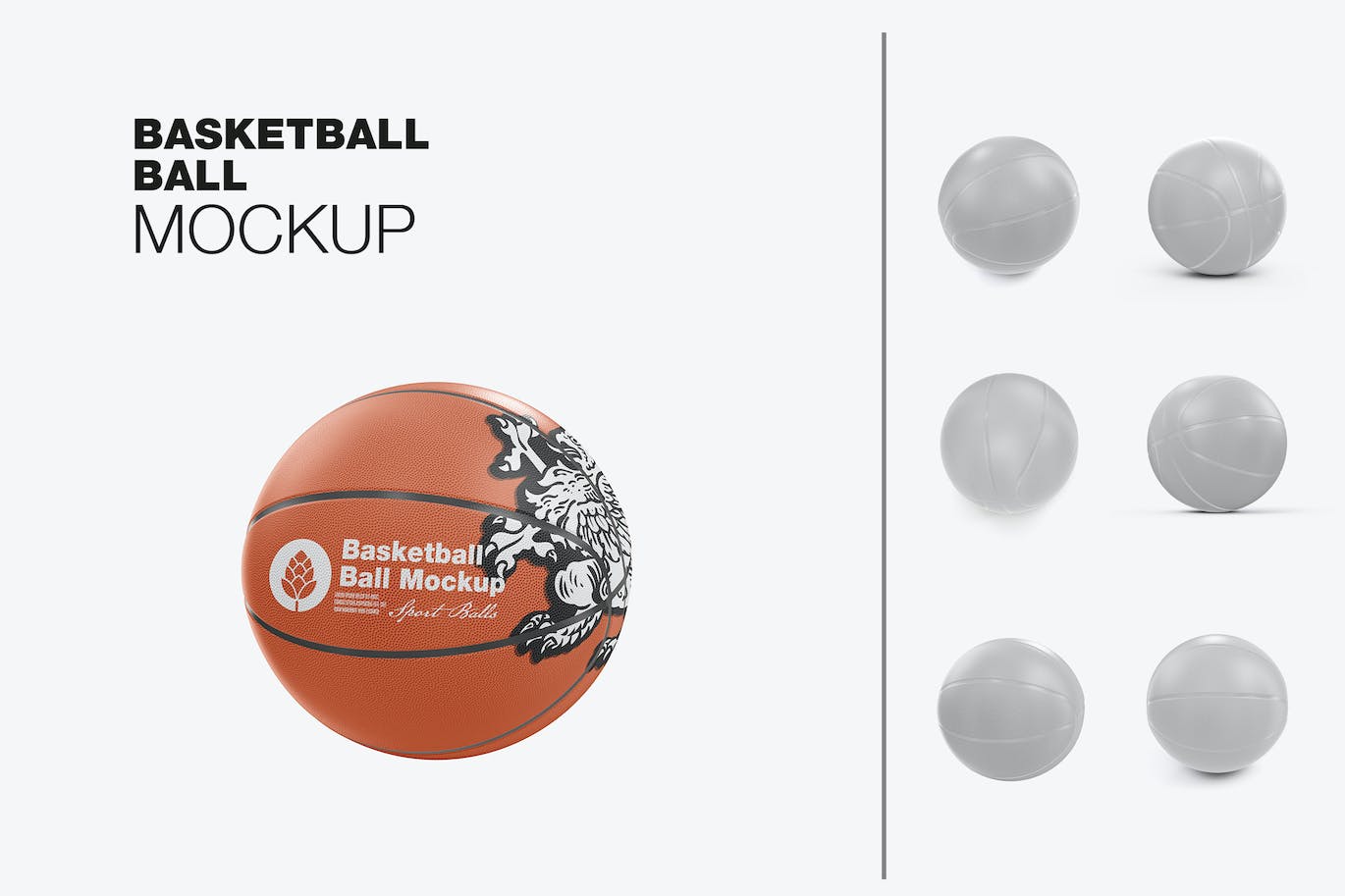 篮球运动品牌设计样机 Basketball Ball Mockup 样机素材 sucaiwan.com