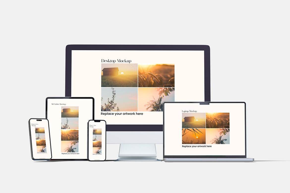 多屏幕响应式设备样机 Multi Device Realistic Mockup 样机素材 sucaiwan.com