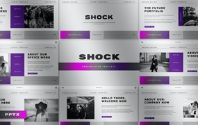 时尚模特摄影幻灯片演示PPT模板 Shock – Business Presentation PowerPoint Template