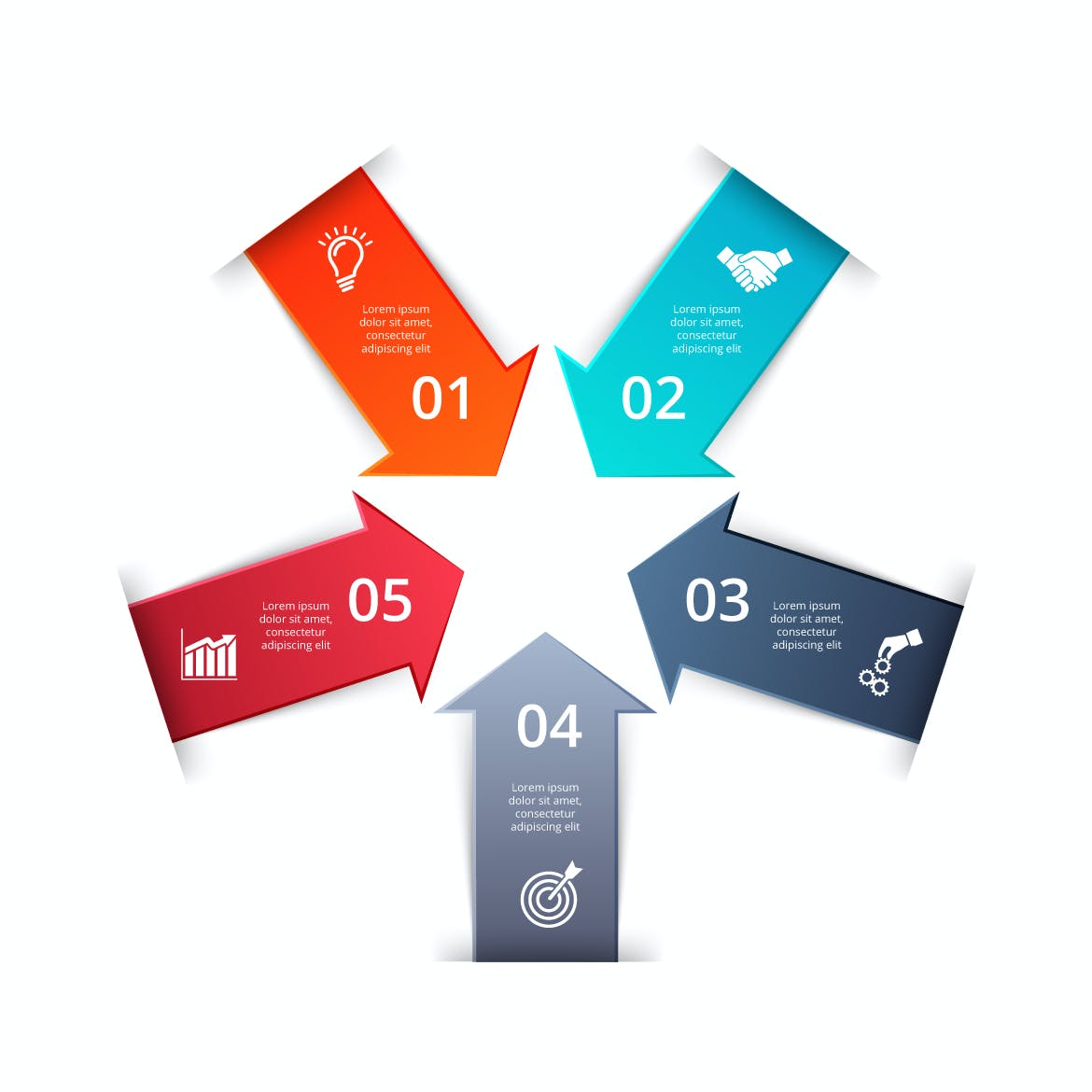 箭头数据信息图表模板 Arrows Infographics Templates 幻灯图表 sucaiwan.com