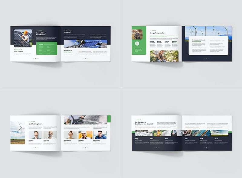 新能源企业画册InDesign设计模板 样机素材 sucaiwan.com