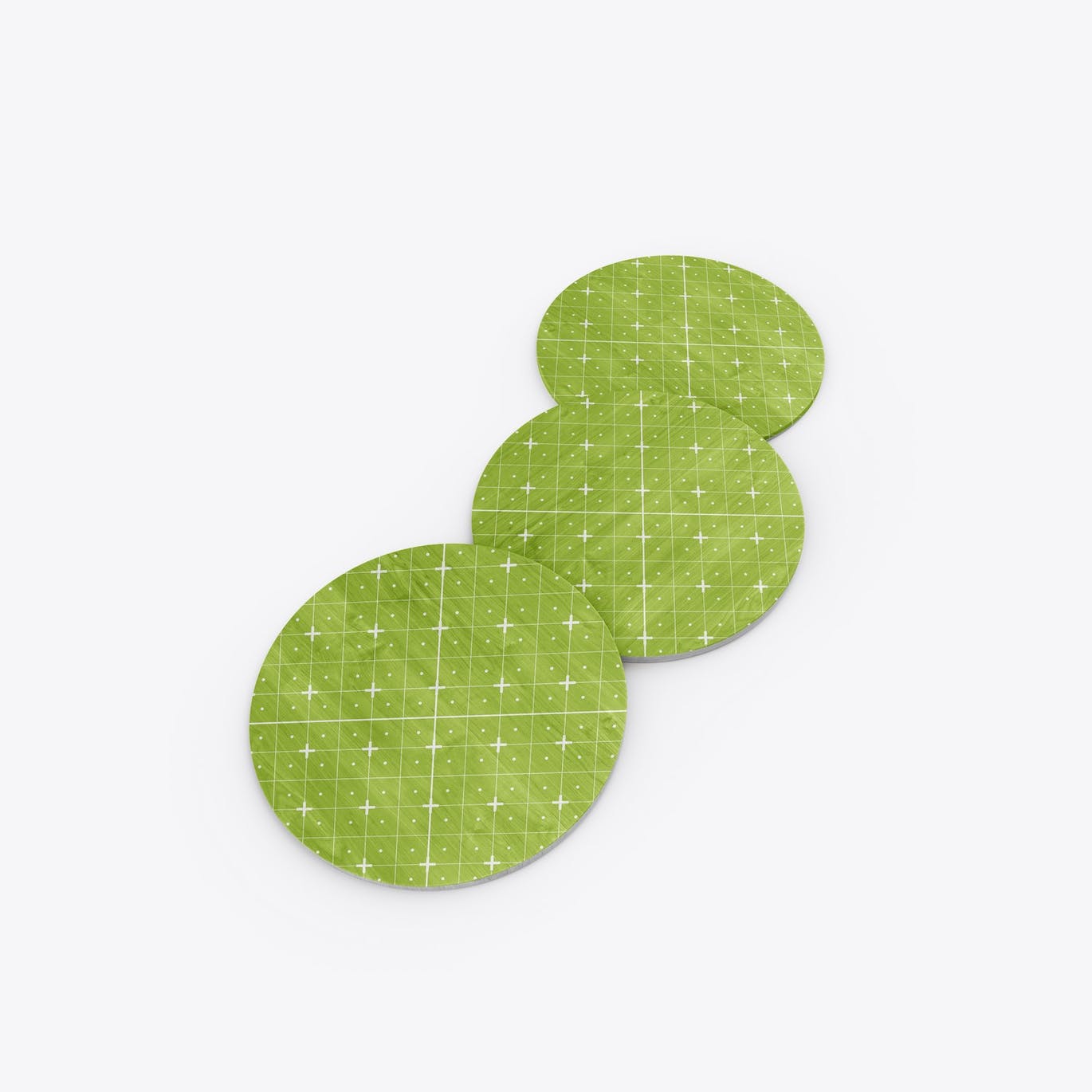 木制圆形杯垫Logo设计样机 Set Round Wooden Coaster Mockup 样机素材 sucaiwan.com