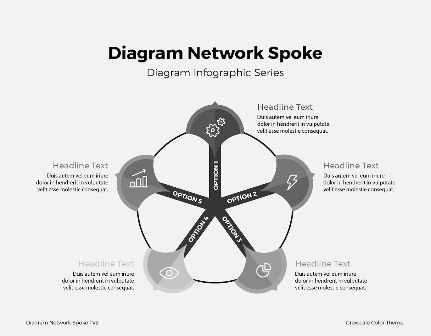 网络车轮图表矢量素材v2 Diagram Network Spoke V2 幻灯图表 sucaiwan.com