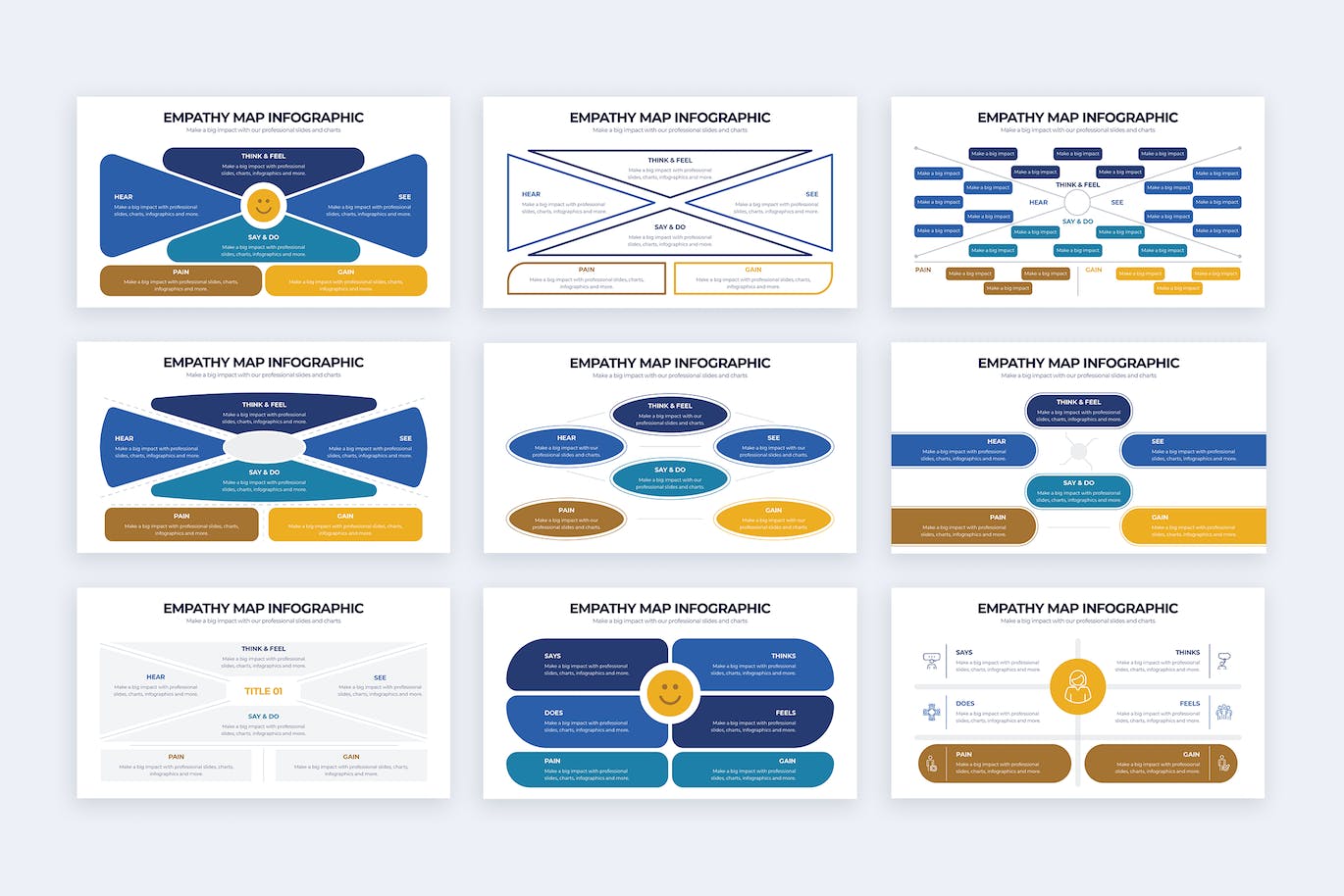 商业同理心图信息图表矢量模板 Business Empathy Map Illustrator Infographics 幻灯图表 sucaiwan.com