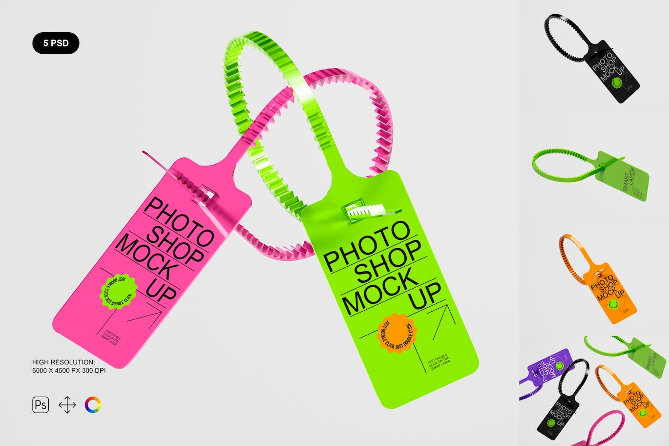 塑料标签设计样机集 Plastic Tag Mockup Set 样机素材 sucaiwan.com