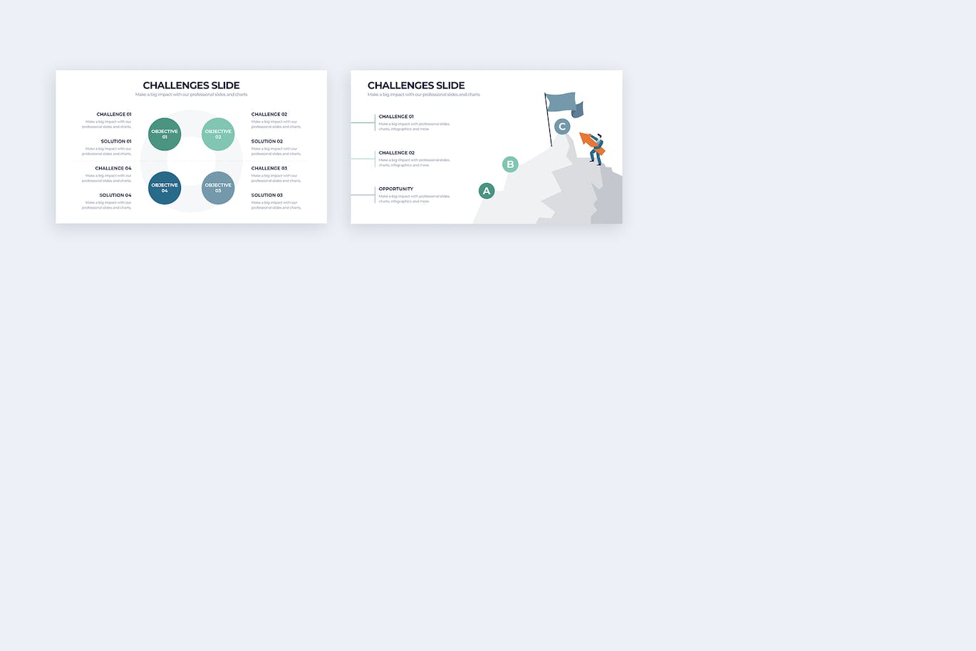 商业挑战信息图表矢量模板 Business Challenges Illustrator Infographics 幻灯图表 sucaiwan.com