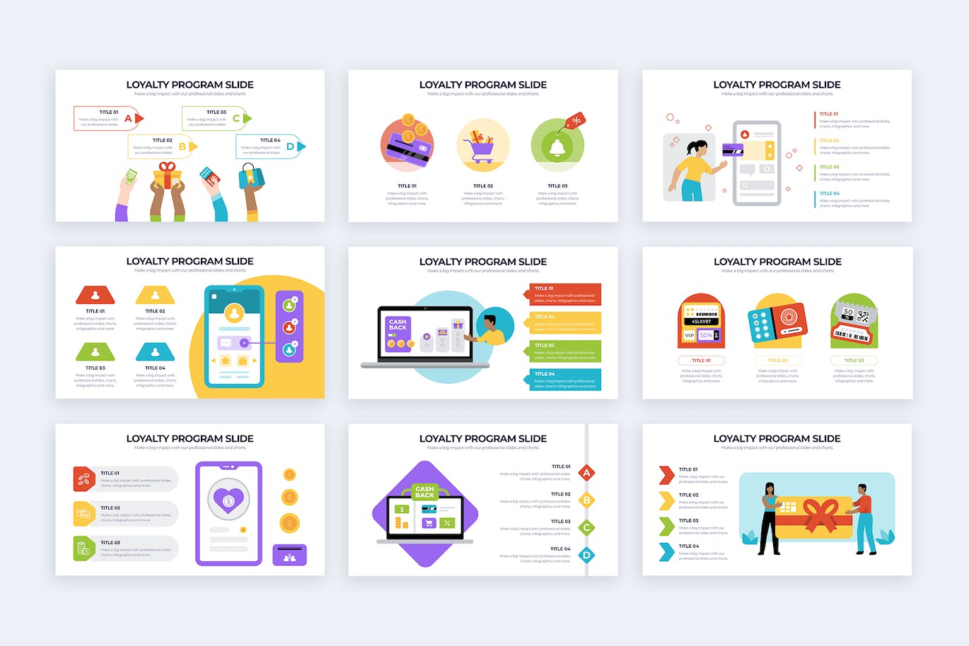 营销积分计划信息图表矢量模板 Marketing Loyalty Program Illustrator Infographics 幻灯图表 sucaiwan.com