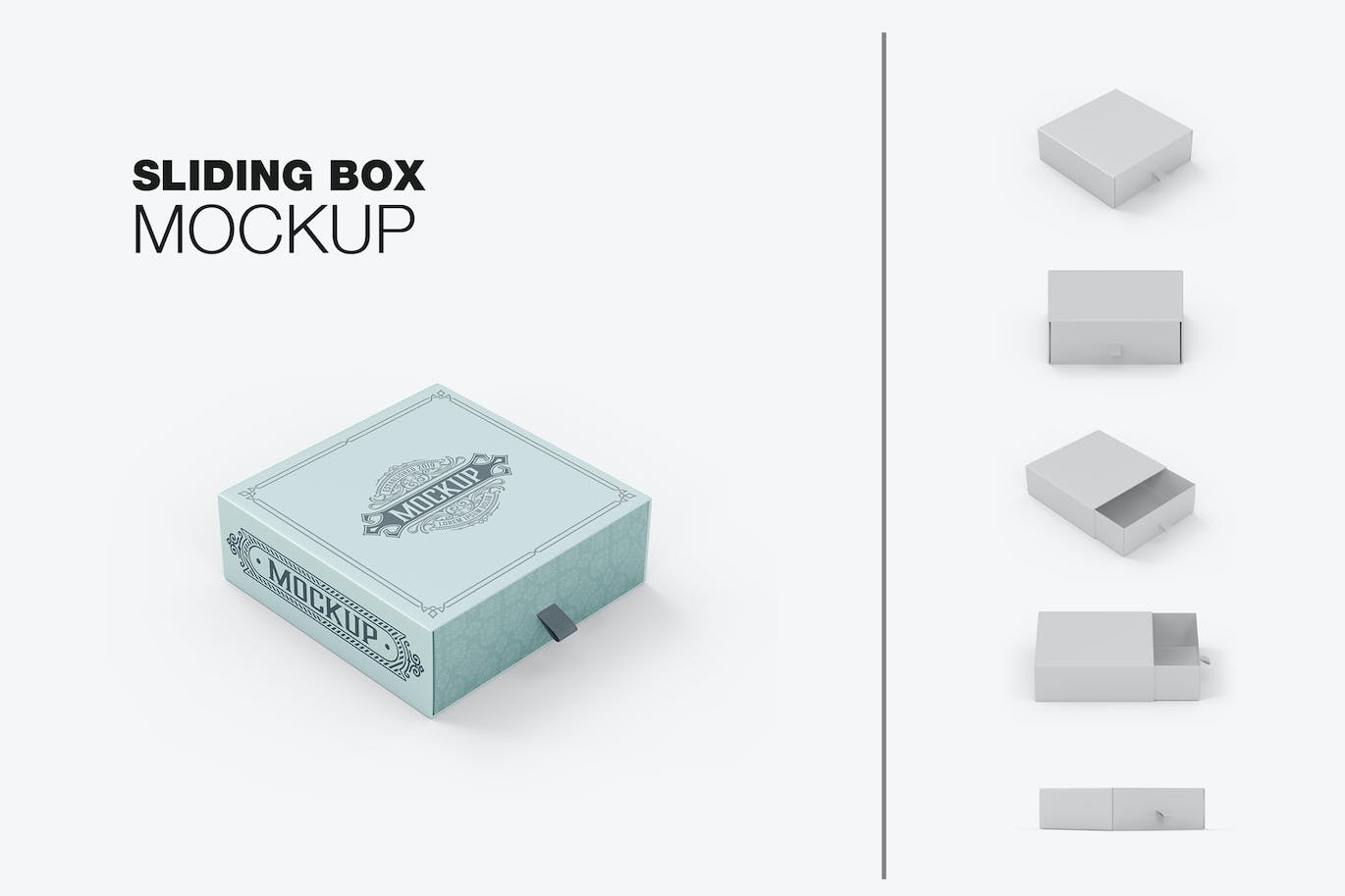 拖式纸盒包装设计样机 SlideBox Mockup 样机素材 sucaiwan.com