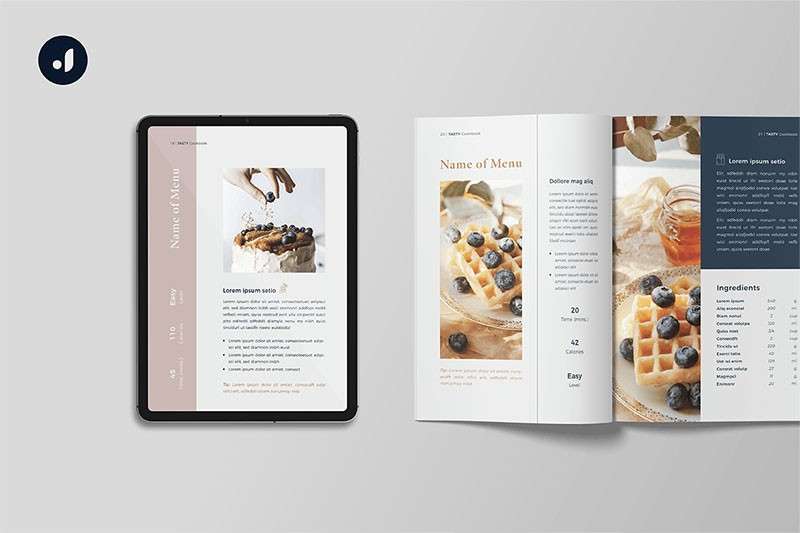 美食杂志画册InDesign设计模板 样机素材 sucaiwan.com