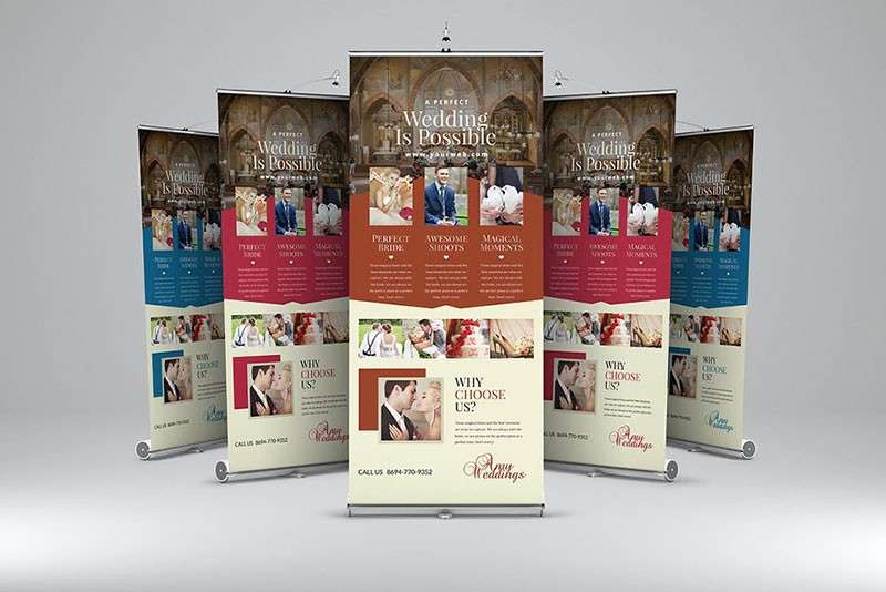 欧式婚礼易拉宝设计模板，PSD源文件 样机素材 sucaiwan.com