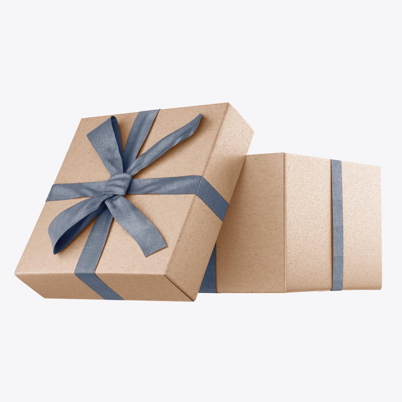 光泽蝴蝶结礼品盒设计样机 Set Glossy Gift Box Mockup 样机素材 sucaiwan.com