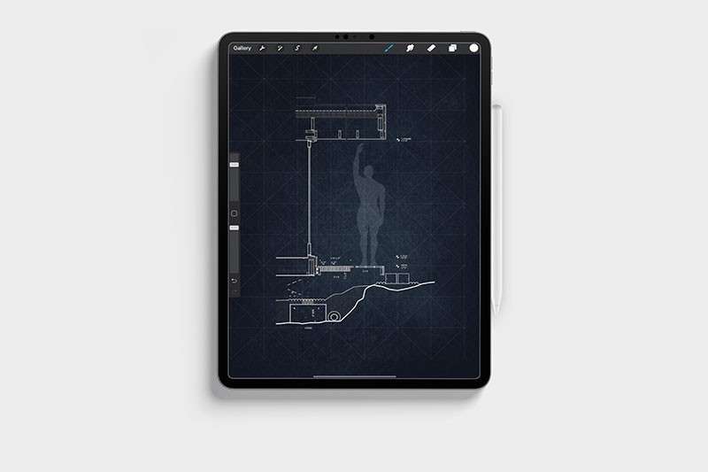 室内装修设计草图网格Procreate笔刷 笔刷资源 sucaiwan.com