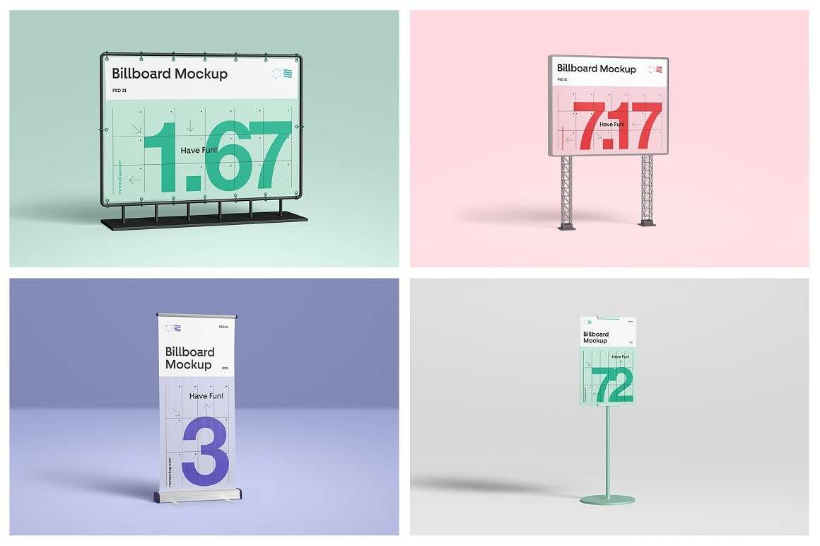 34种广告牌设计展示样机PSD模板 样机素材 sucaiwan.com