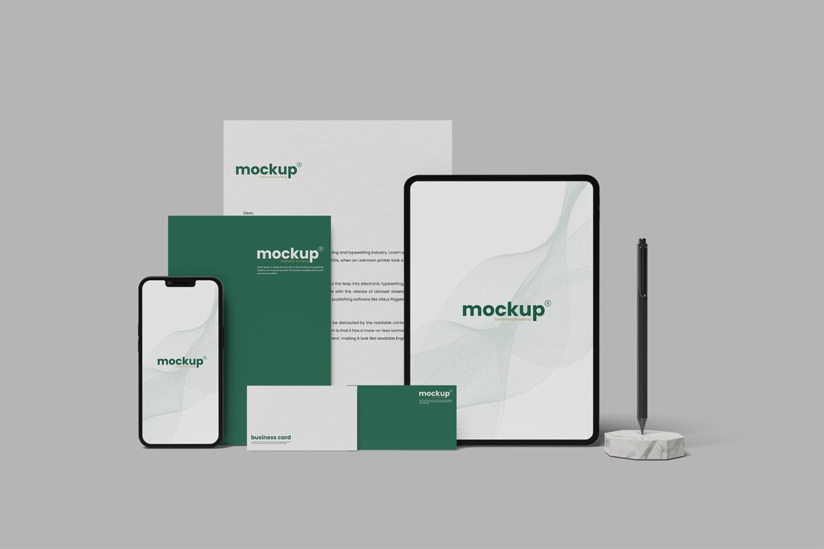 企业VI展示文具品牌样机 FA – Stationery Branding Mockup 样机素材 sucaiwan.com