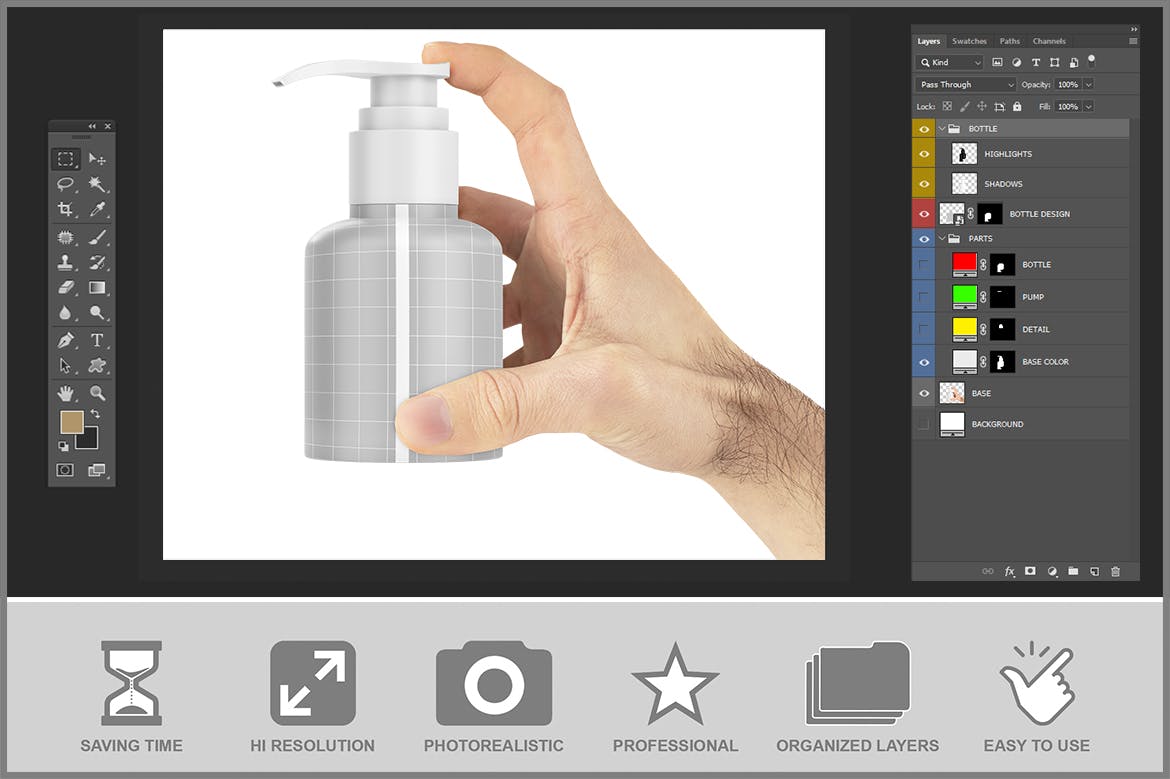 手拿化妆品按压瓶包装设计PSD样机 Cosmetic Pump in Hand Mockup PSD 样机素材 第2张-素材湾丨精选海外优质设计素材资源 手拿化妆品按压瓶包装设计PSD样机 Cosmetic Pump in Hand Mockup PSD 样机素材 sucaiwan.com