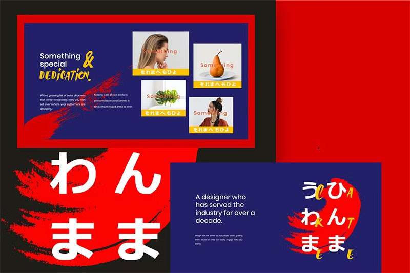 时尚日式风格PPT模板 样机素材 sucaiwan.com