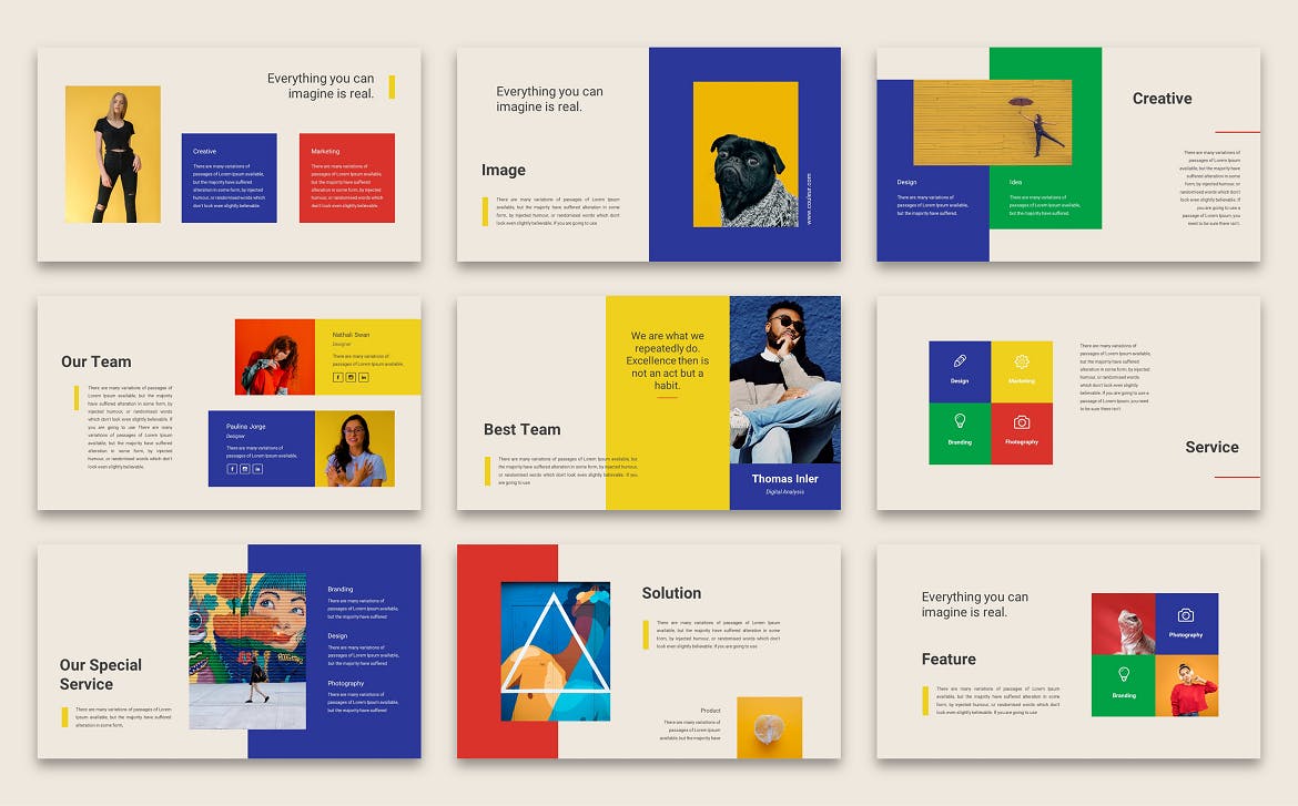 多彩创意介绍PPT模板下载 Couleur – Creative Business Powerpoint Template 幻灯图表 sucaiwan.com