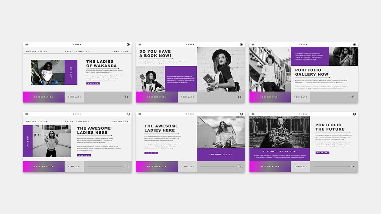 时尚模特摄影幻灯片演示PPT模板 Shock – Business Presentation PowerPoint Template 幻灯图表 第2张-素材湾丨精选海外优质设计素材资源 时尚模特摄影幻灯片演示PPT模板 Shock – Business Presentation PowerPoint Template 幻灯图表 sucaiwan.com