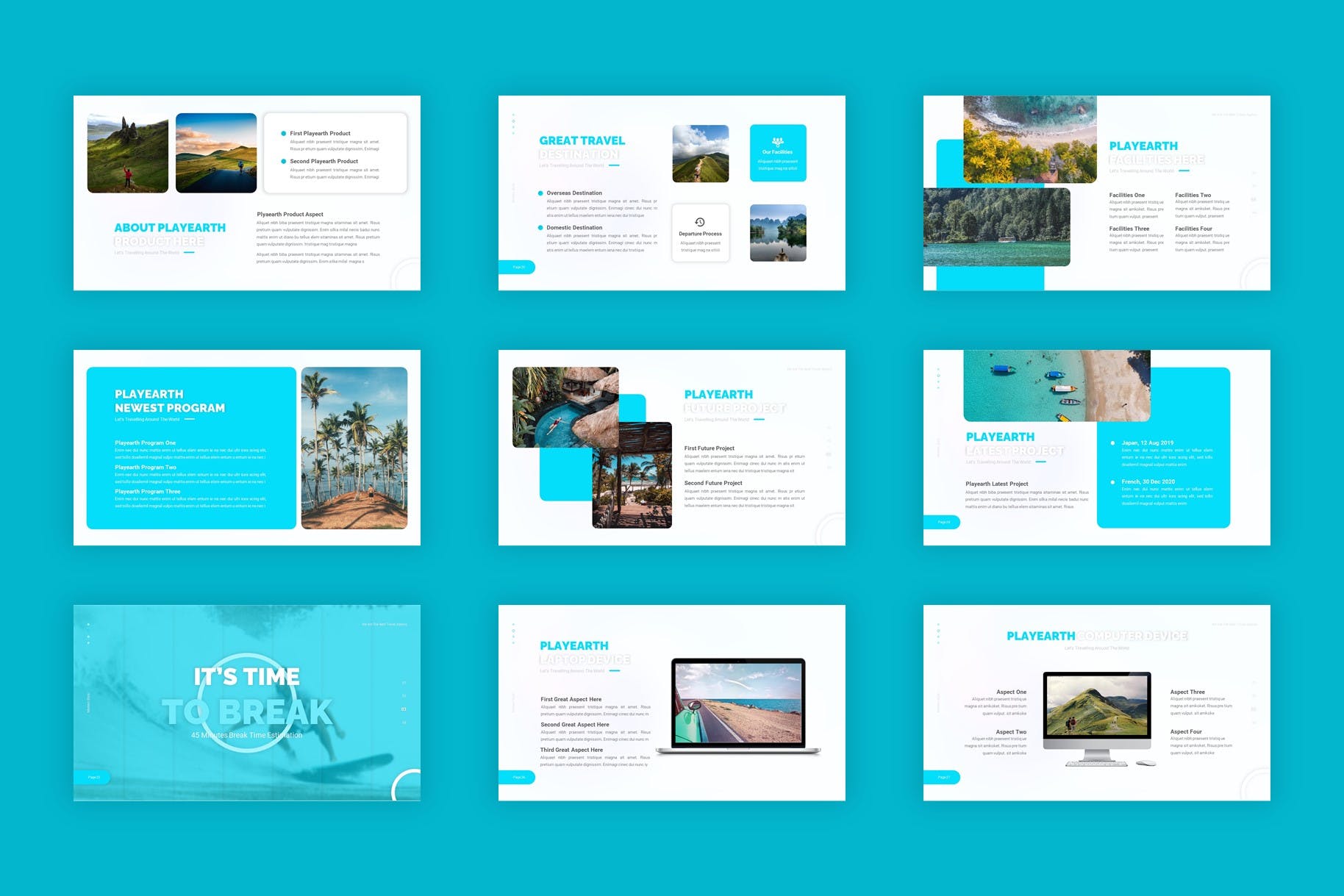 海洋旅行蓝色PPT素材 PlayEarth Travel And Trip – PowerPoint 幻灯图表 第4张-素材湾丨精选海外优质设计素材资源 海洋旅行蓝色PPT素材 PlayEarth Travel And Trip – PowerPoint 幻灯图表 sucaiwan.com