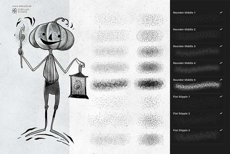 Procreate阴影点绘笔刷 笔刷资源 sucaiwan.com