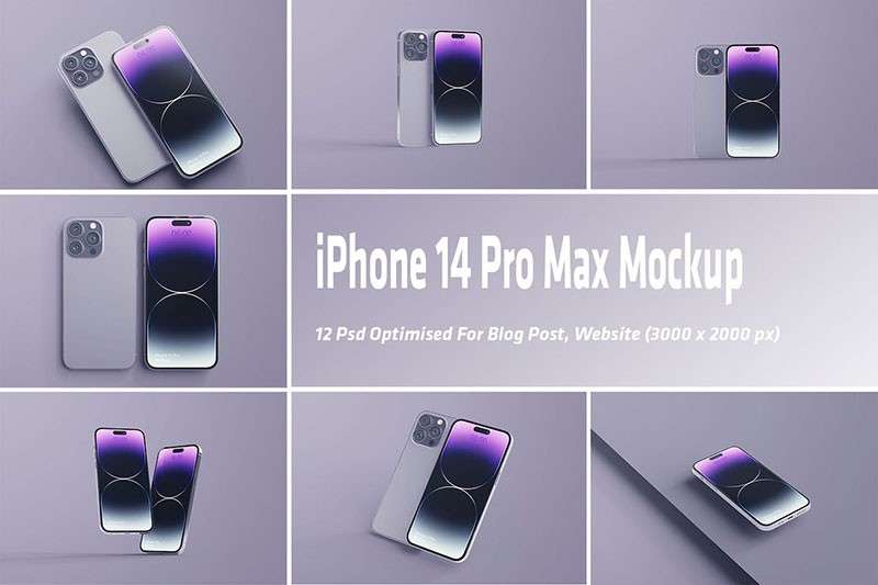 iPhone14 Pro Max苹果手机样机PSD 样机素材 sucaiwan.com