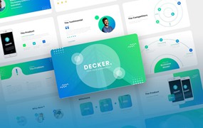 渐变配色企业演示Powerpoint幻灯片模板 Decker – Pitch Deck PowerPoint Template
