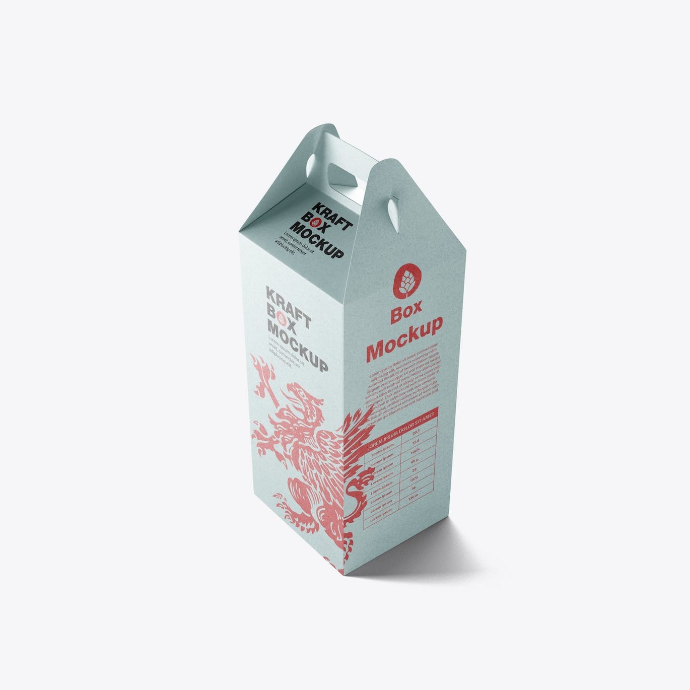 带把手的牛皮纸盒设计样机模板 Set Kraft Box with Handles Mockup APP UI sucaiwan.com
