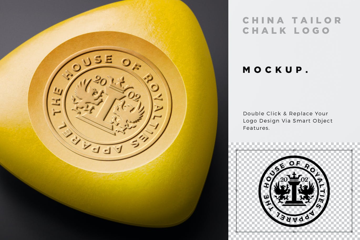 三角形裁缝粉笔徽标Logo样机 Tailor Chalk Logo Mockup 样机素材 sucaiwan.com