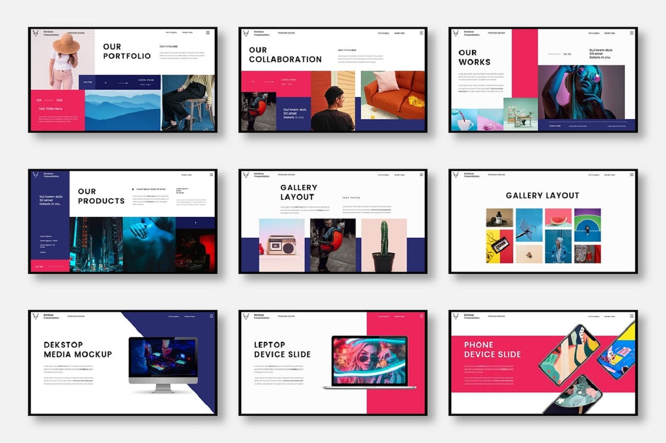 企业宣传材料PowerPoint演示模板 Renbow – Business PowerPoint Template 幻灯图表 sucaiwan.com