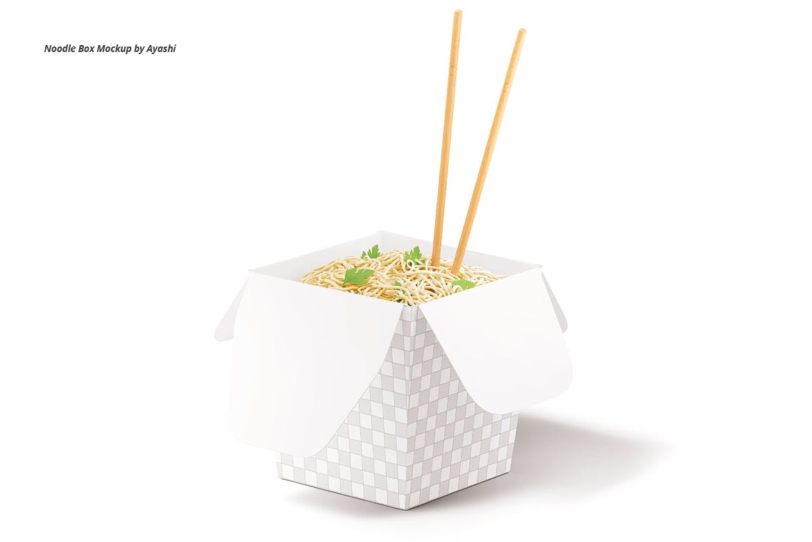 面条碗&面条纸盒样机 Noodle Box with Noodles Mockup 样机素材 sucaiwan.com