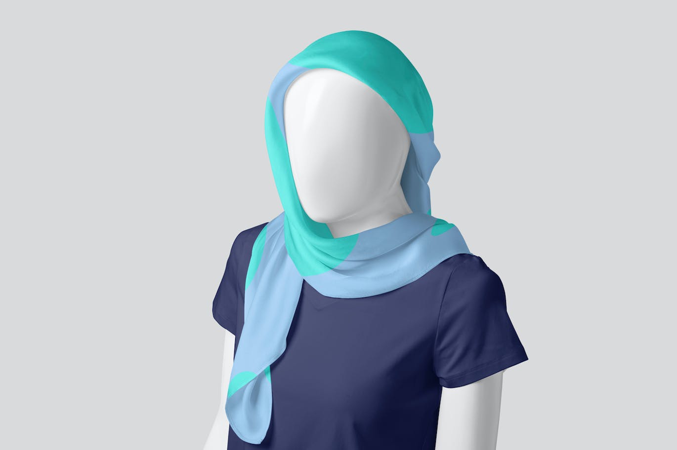 丝绸头巾面料品牌设计样机 Silk Head Scarf Mockups 样机素材 sucaiwan.com