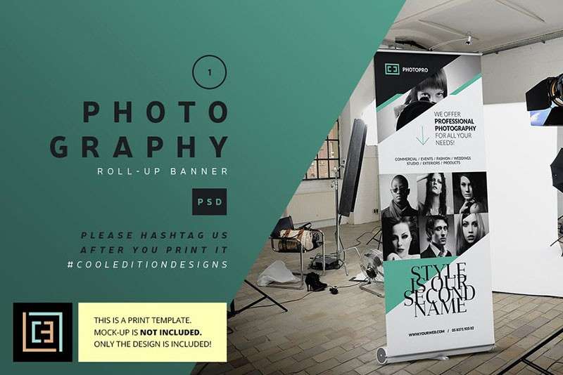 摄影工作室易拉宝设计模板，PSD源文件 样机素材 sucaiwan.com