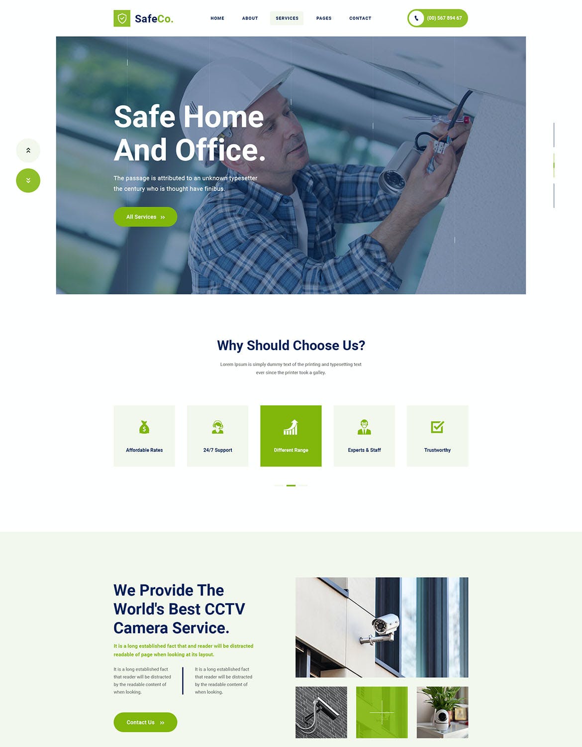 监控安全服务机构网站设计PSD模板 SafeCo – CCTV Security Service Agency PSD Template APP UI sucaiwan.com