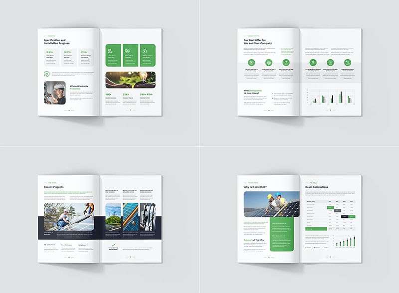 新能源企业画册InDesign设计模板 样机素材 sucaiwan.com