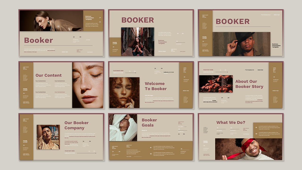 时尚作品集PPT设计模板 Booker – Business Presentation PowerPoint Template 幻灯图表 第5张-素材湾丨精选海外优质设计素材资源 时尚作品集PPT设计模板 Booker – Business Presentation PowerPoint Template 幻灯图表 sucaiwan.com